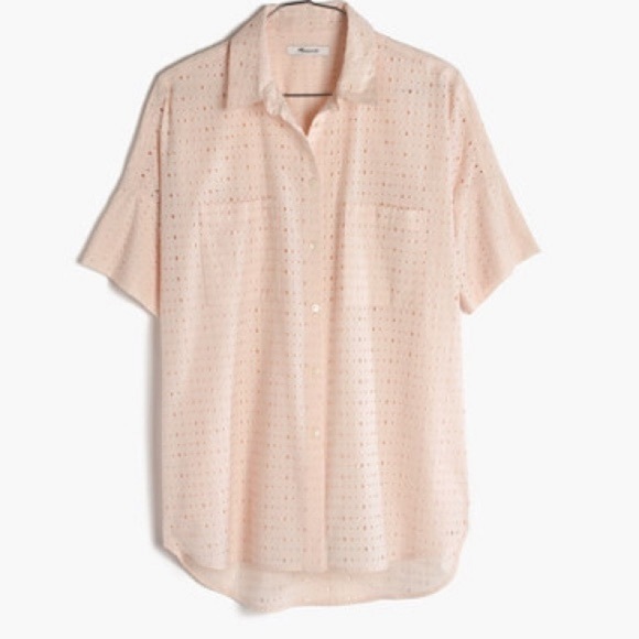 Madewell Tops - Madewell Blush Eyelet Courier Shirt